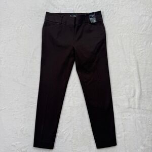 New York & Company Pants Womens 0 Brown Audrey Slim Leg 4-Way Stretch Mid Rise